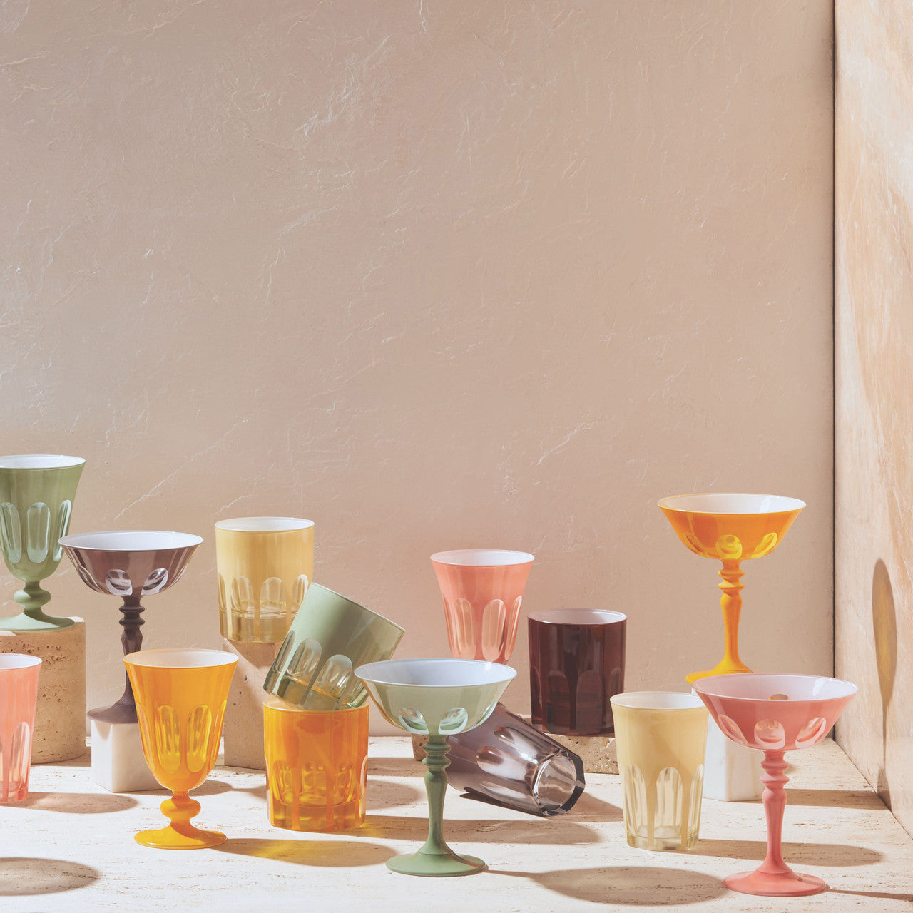 Rialto Glass Tumbler Set/2, Crème