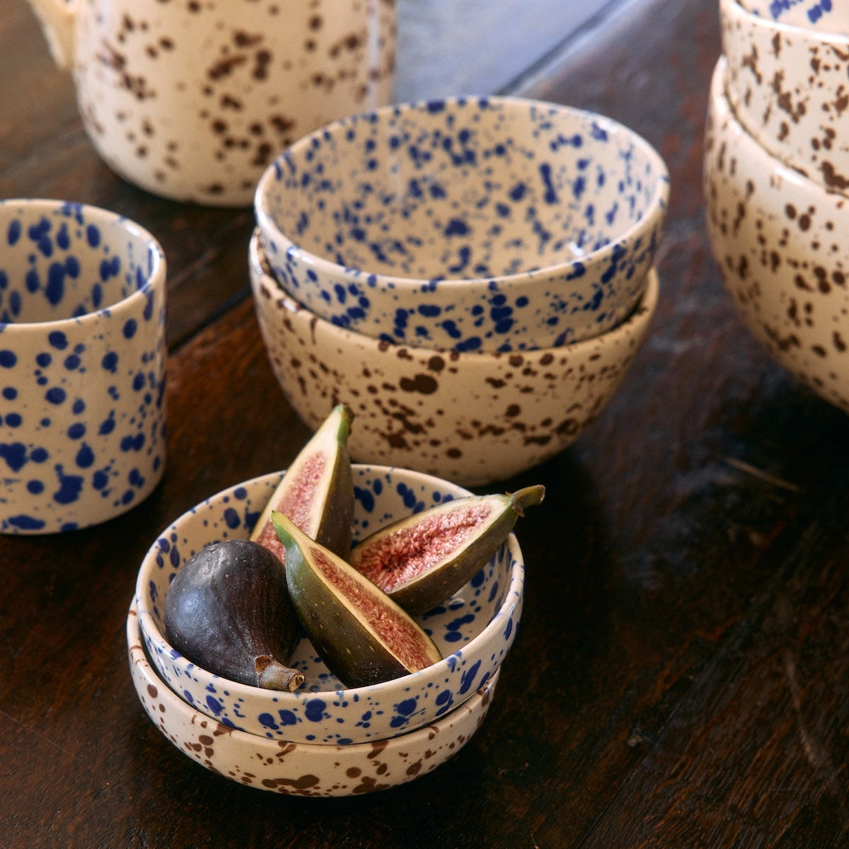 Splatterware Nut Bowls Set of 2, Cacao