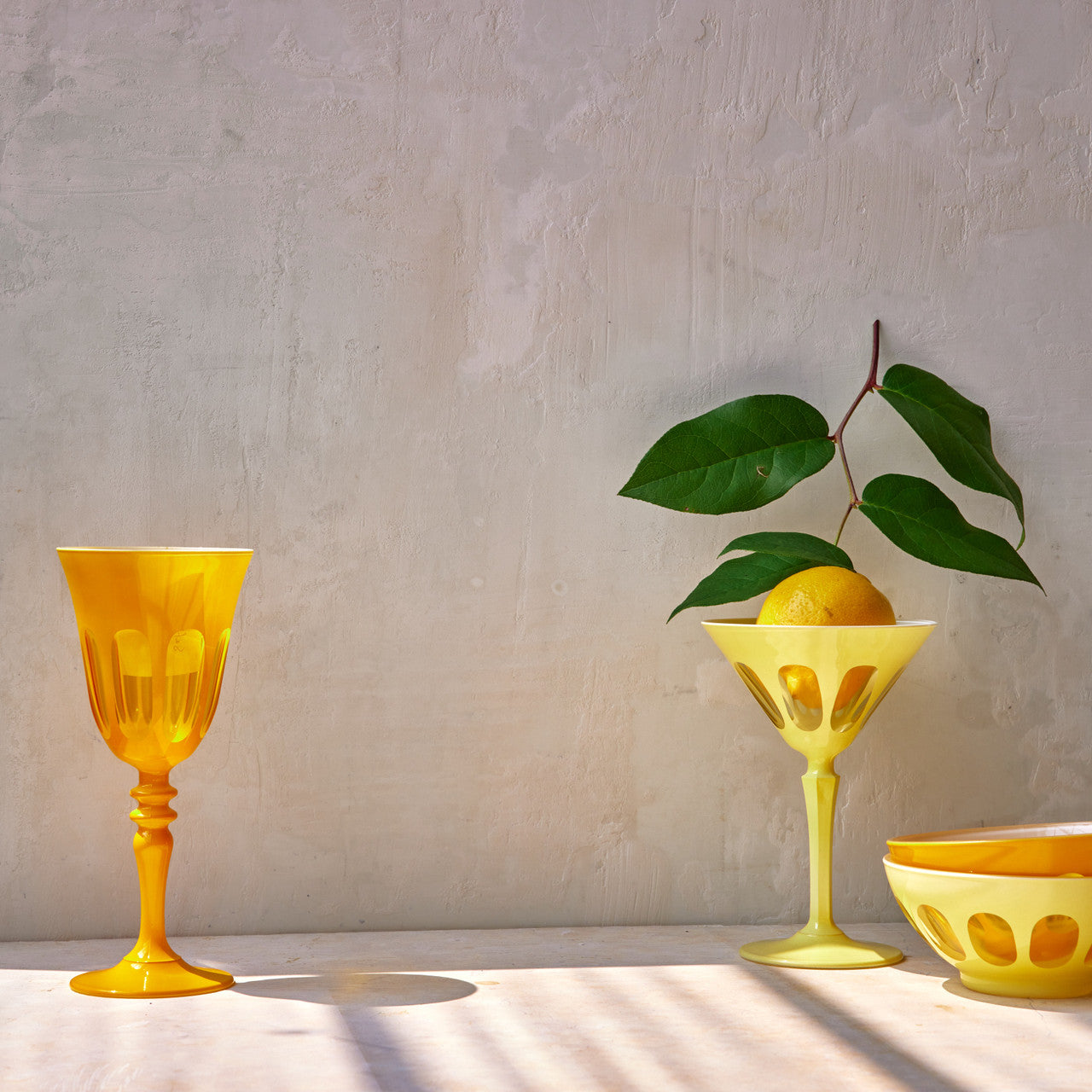 Rialto Glass Martini Set/2, Saffron