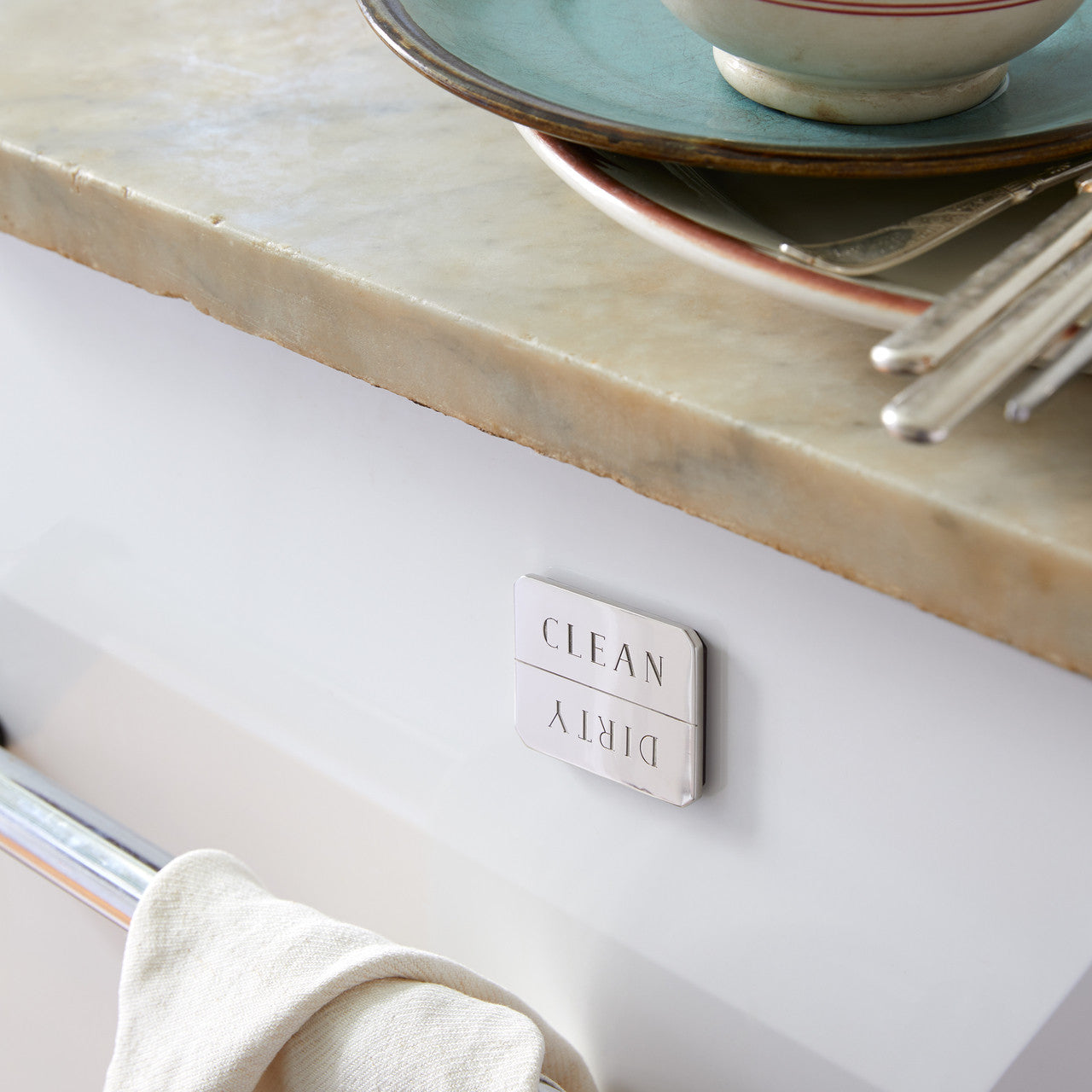 NICKEL-PLATED CLEAN/DIRTY DISHWASHER MAGNET