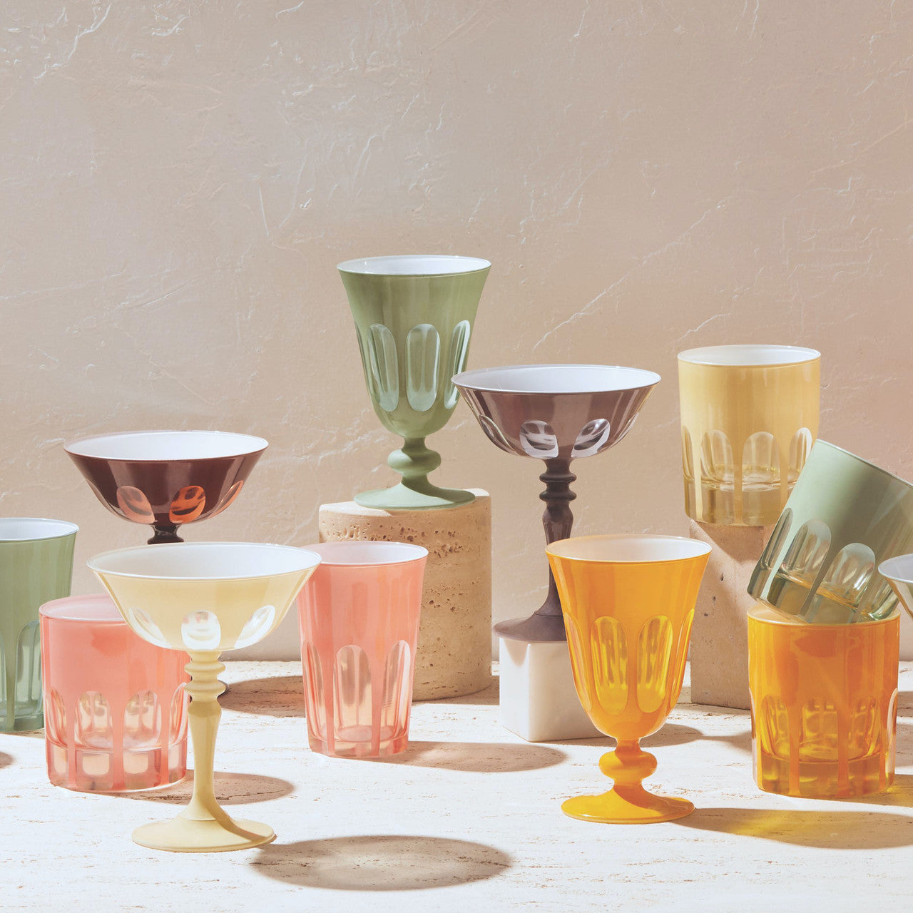 Rialto Glass Tumbler Set/2, Oxblood