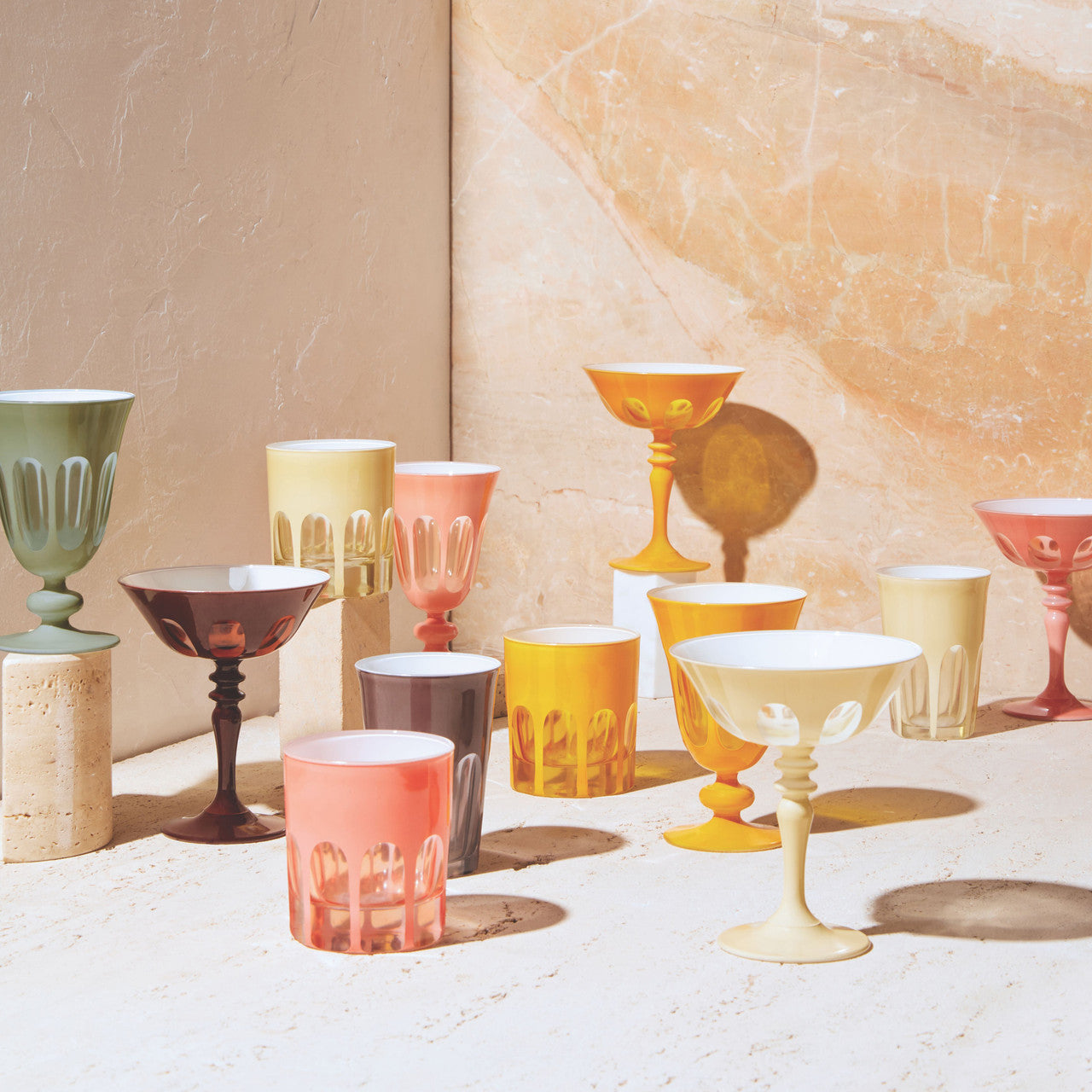 Rialto Glass Old Fashion Set/2, Pale Sage