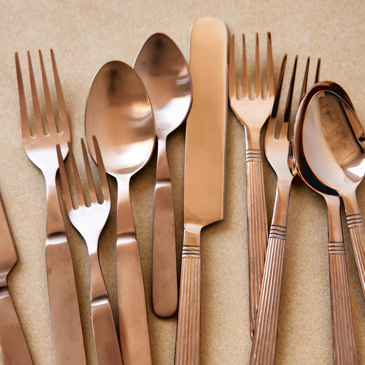 Athenian Flatware Set/5, Blush Mirror