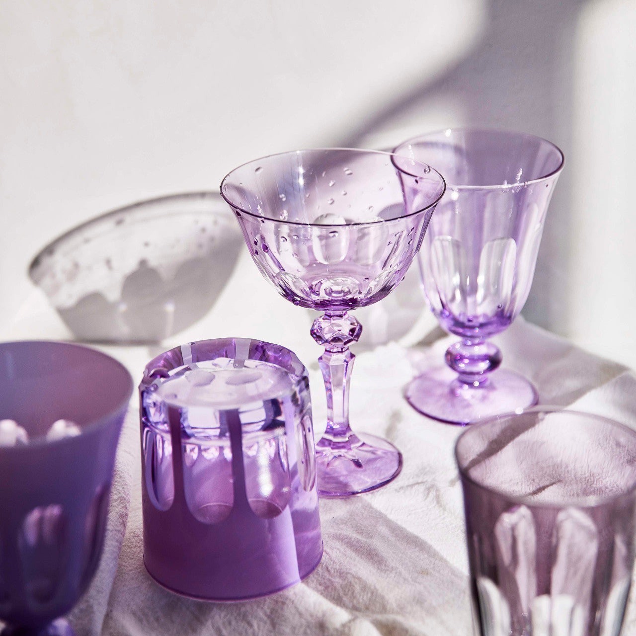 Rialto Glass Tumbler Set/2, Amethyst