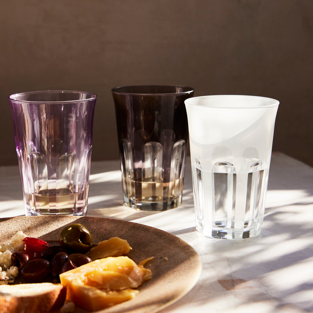 Rialto Glass Tumbler Set/2, Smoke