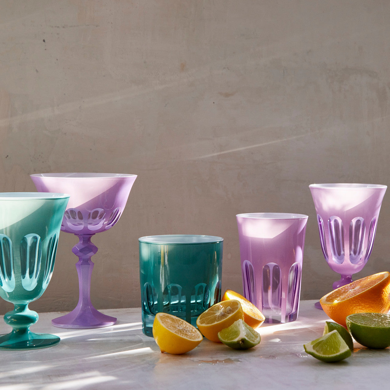Rialto Glass Tumbler Set/2, Lupine