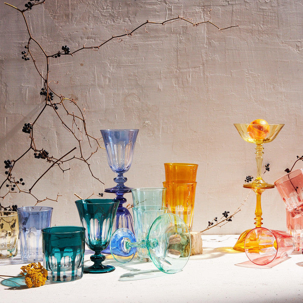 Rialto Glass Coupe Set/2, Moon Glow