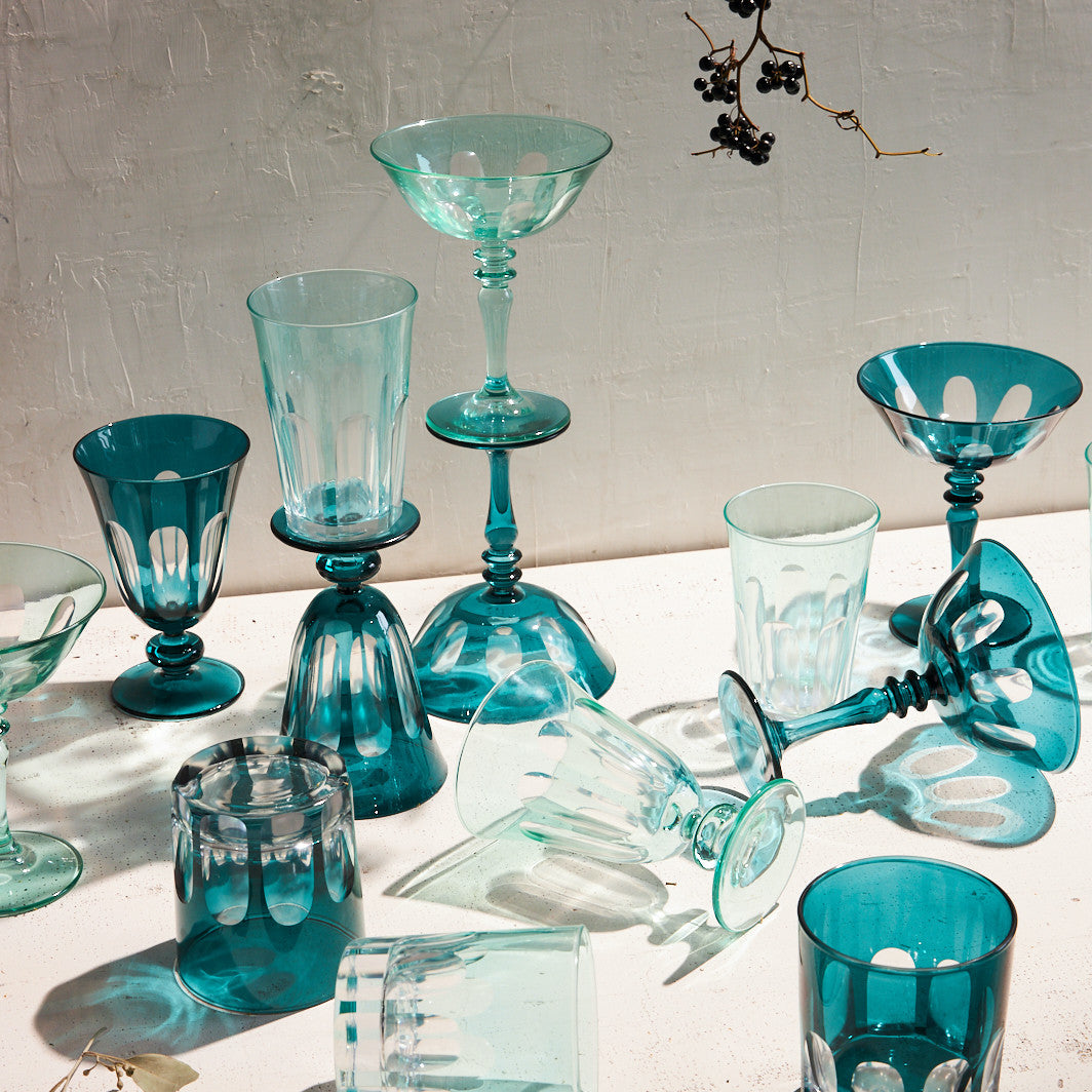 Rialto Glass Tulip Set/2, Menthe