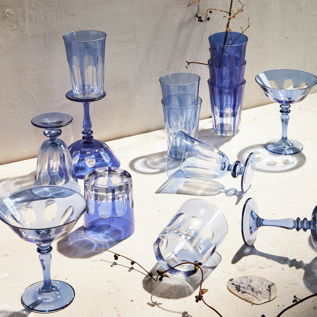 Rialto Glass Tulip Set/2, Moon Glow