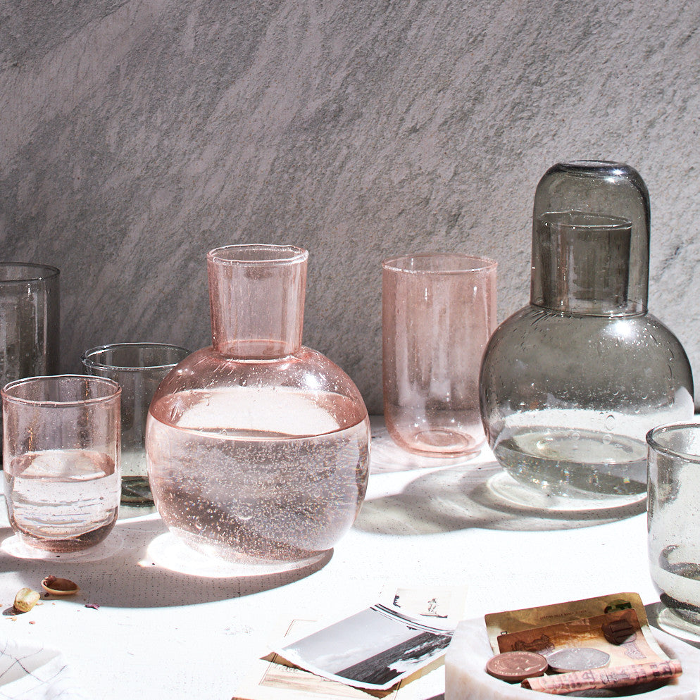 Tall Seeded Glasses, Deep Sage