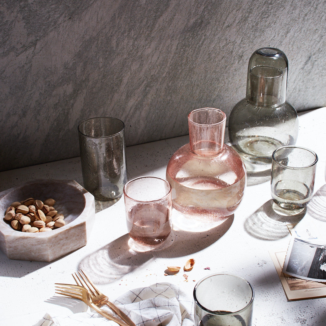 Short Seeded Glasses, Deep Sage