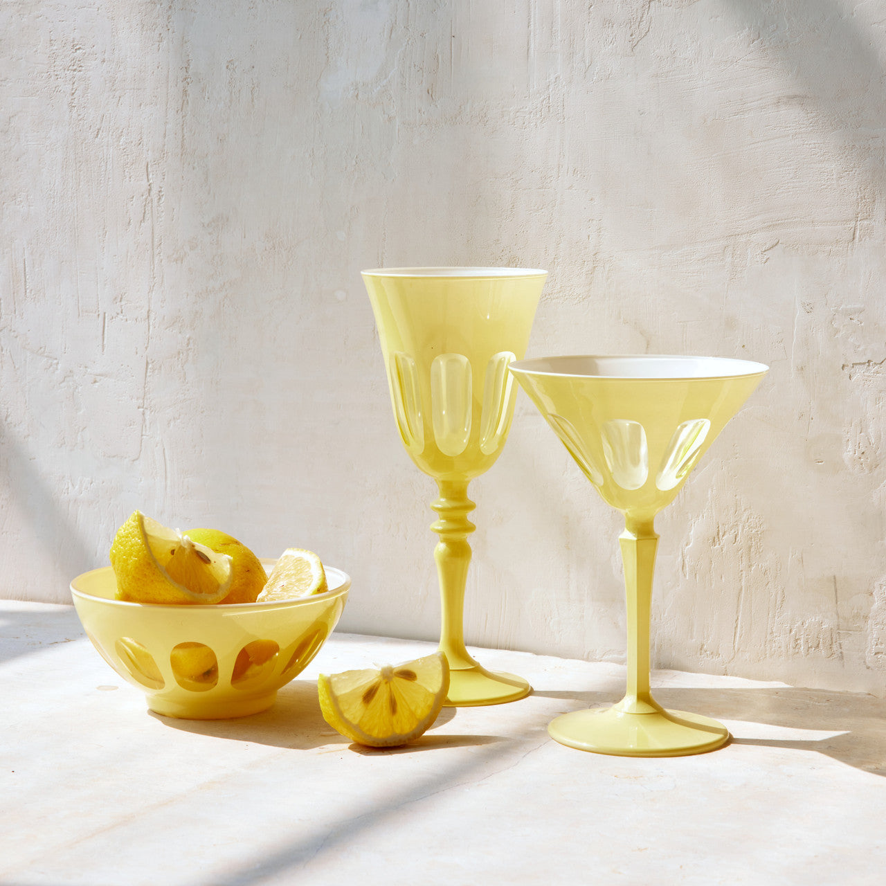 Rialto Glass Bowl Set/2, Crème