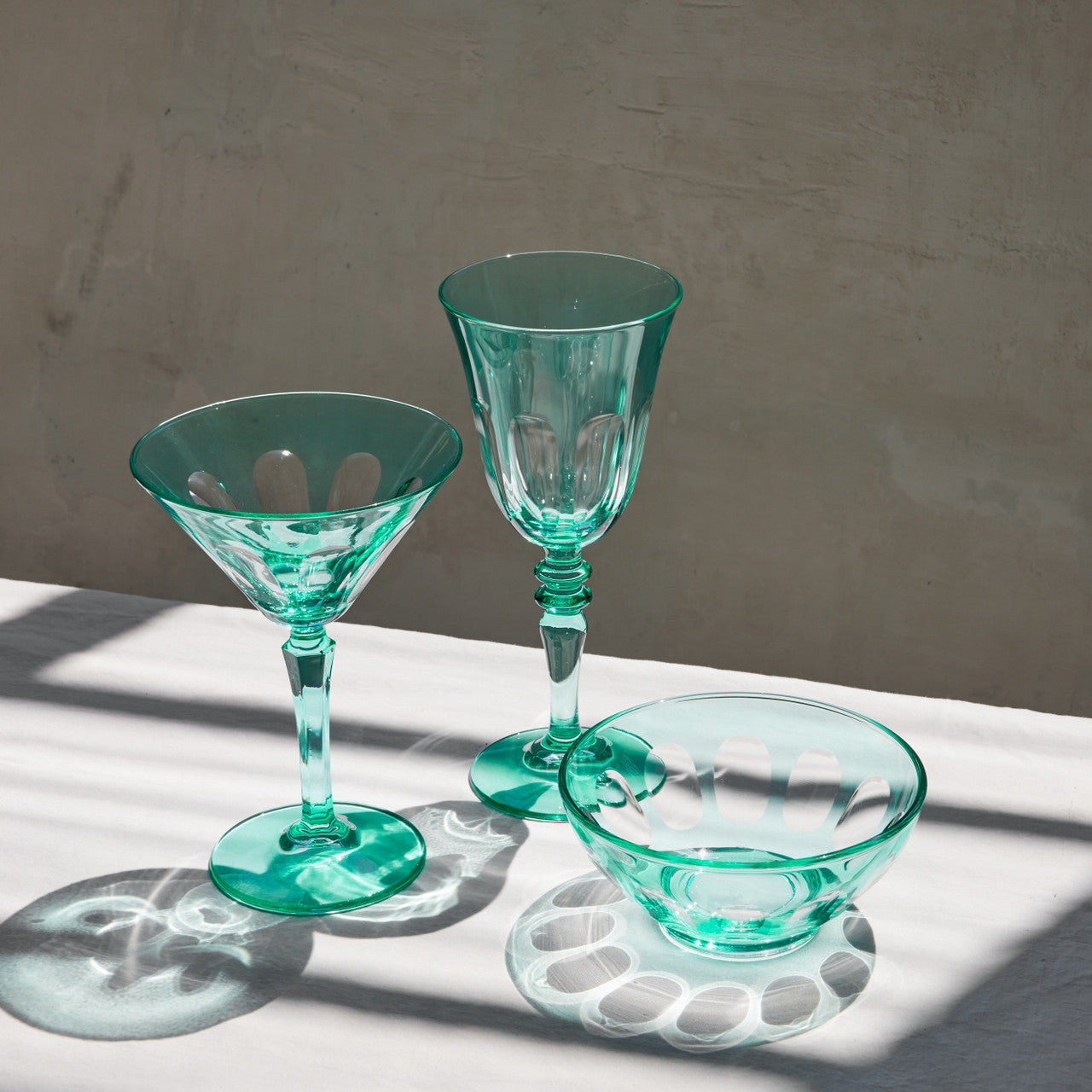 Rialto Glass Bowl Set/2, Menthe