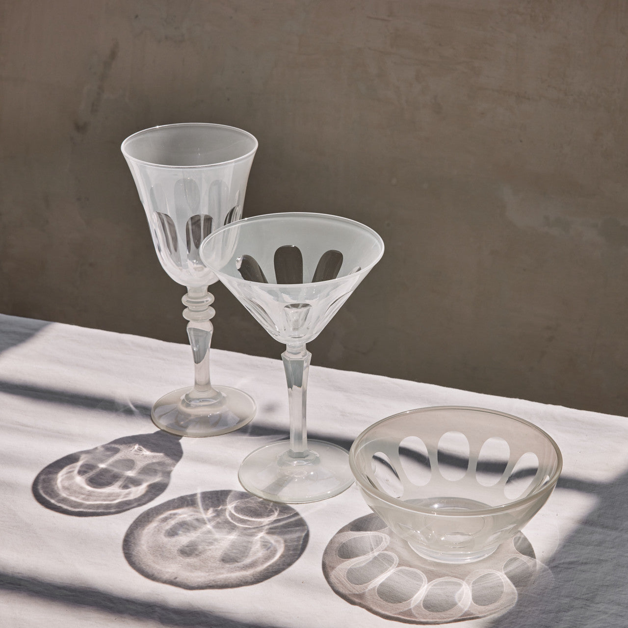 Rialto Glass Bowl Set/2, Opal