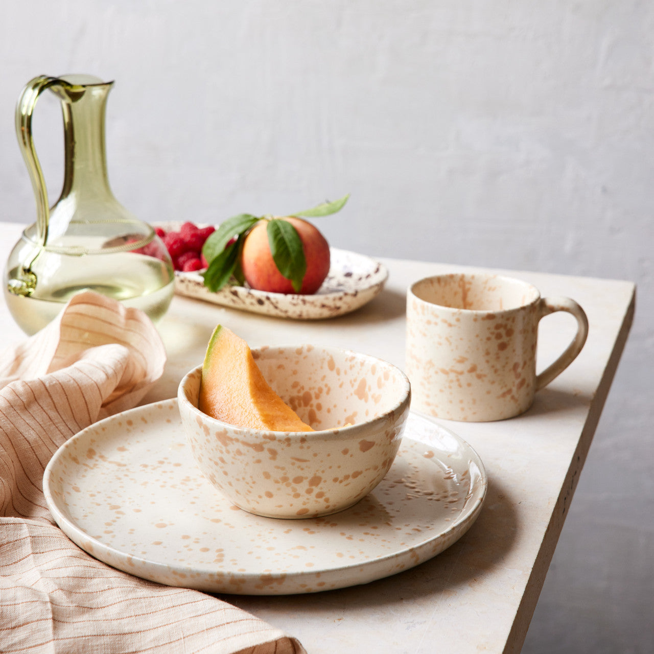 Splatterware Bowls Set of 4, Latte