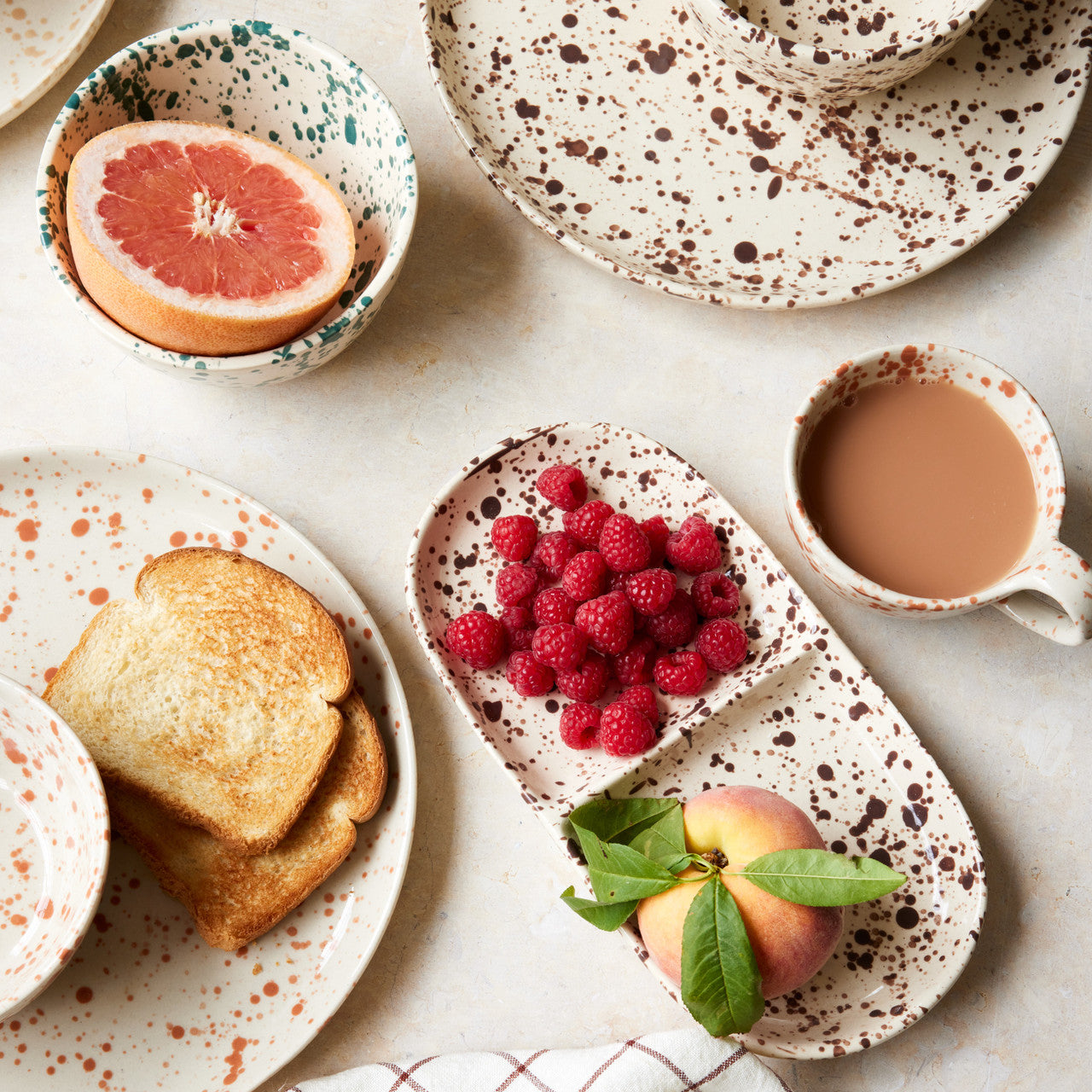 Splatterware Plates Set of 4, Cacao