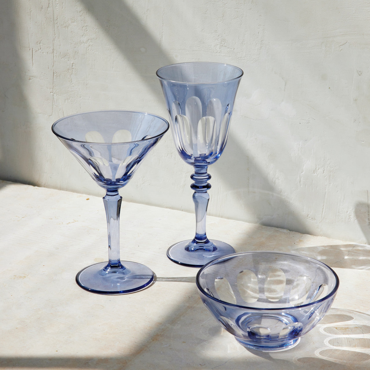 Rialto Glass Bowl Set/2, Thistle