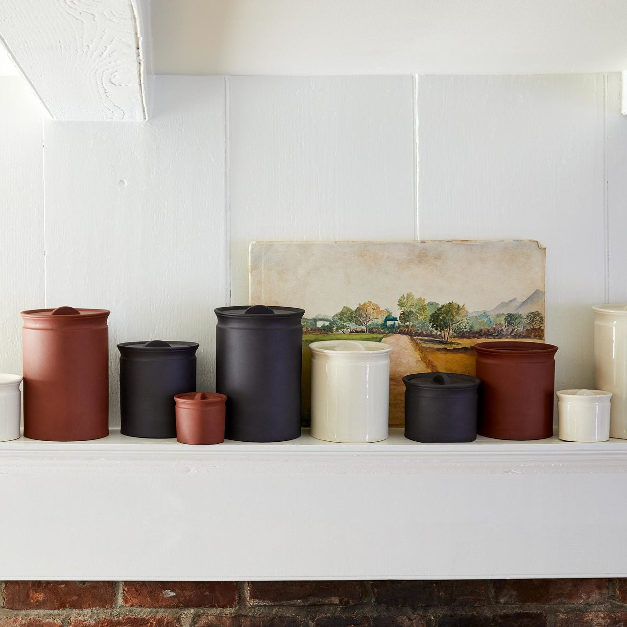 TERRA COTTA LARDER CROCK SIX