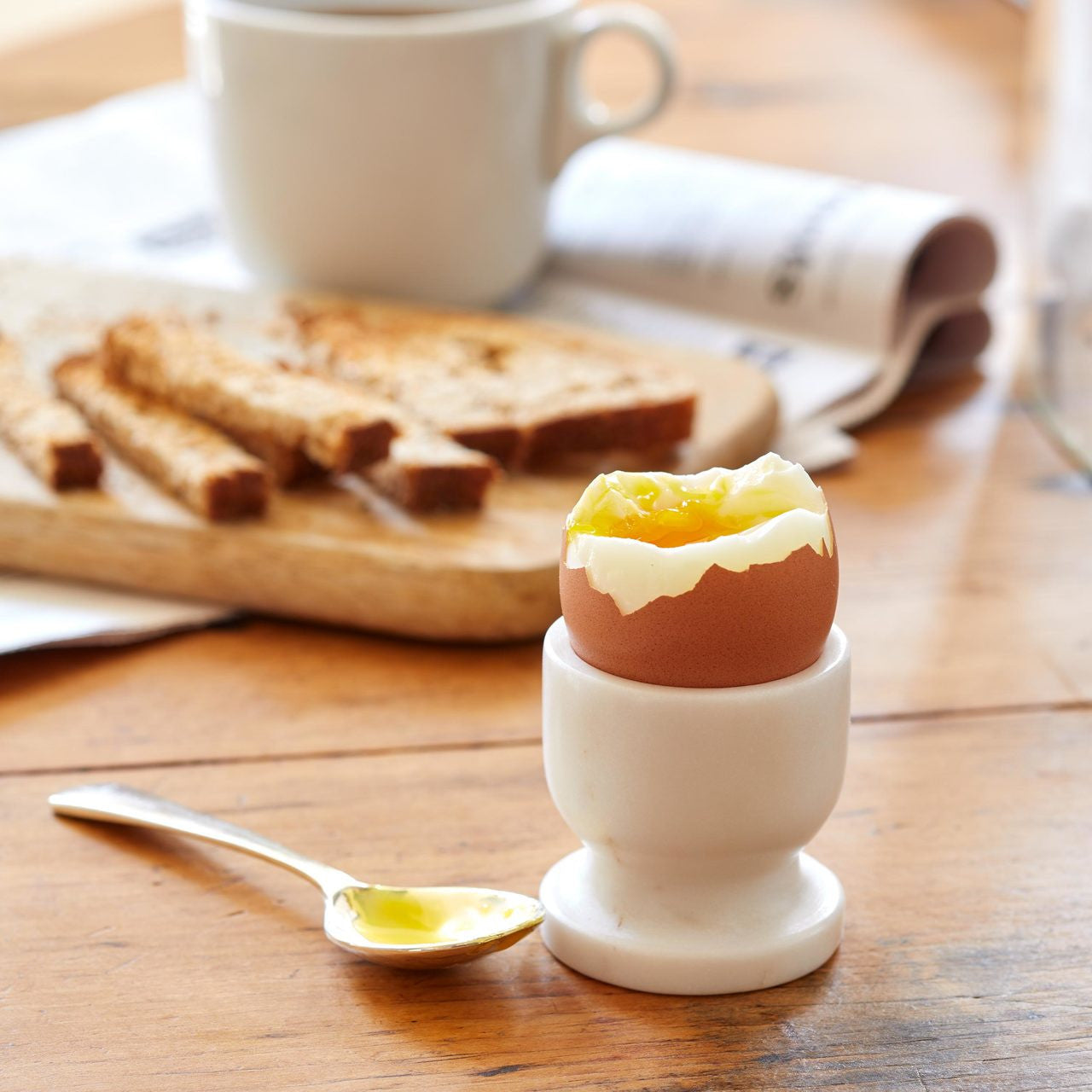 GRAY MARBLE EGG CUP