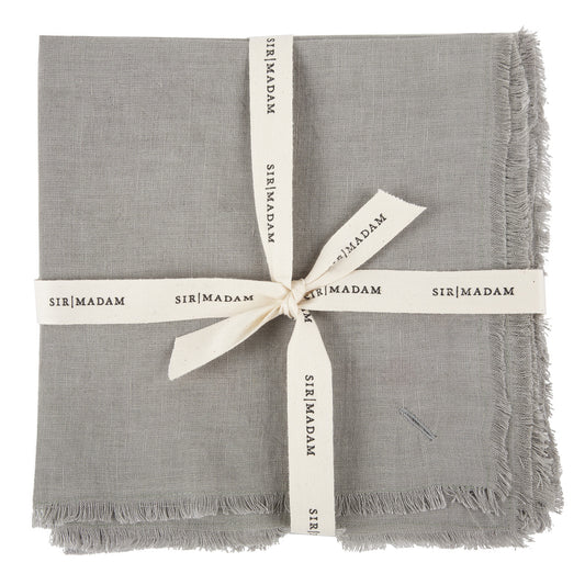 SOLID LINEN NAPKINS, DOVE, SET OF 4