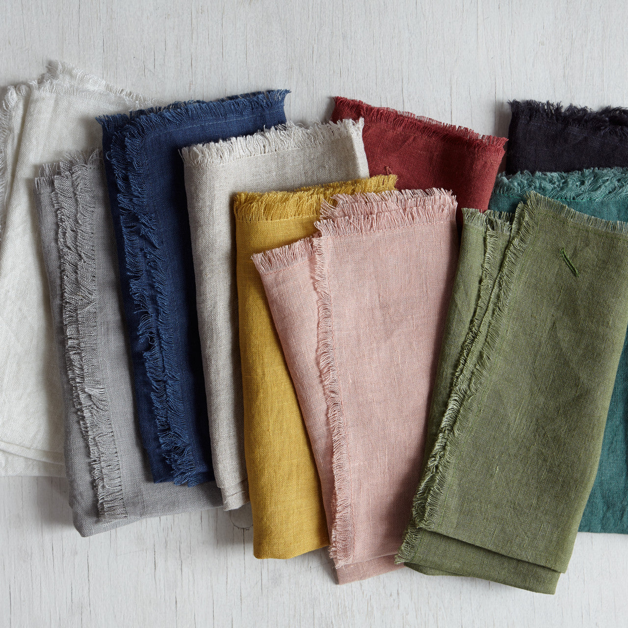 SOLID LINEN NAPKINS, CURRY, SET OF 4